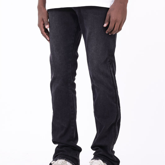 Darren – Pantalon en Denim Décontracté Taille Moyenne Élastique