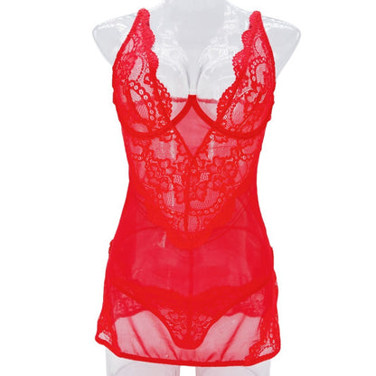 Heather – Pyjama en Dentelle Transparente à Bretelles