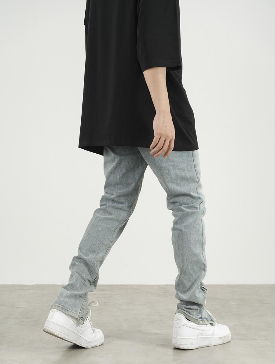 Allen – Jeans Slim à Fermeture Éclair et Fente Haute Couture