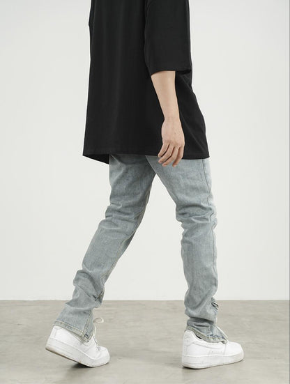 Allen – Jeans Slim à Fermeture Éclair et Fente Haute Couture