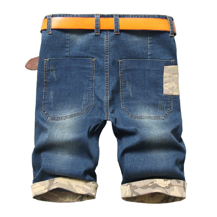 Simon – Shorts en Jean Droit à Patchs