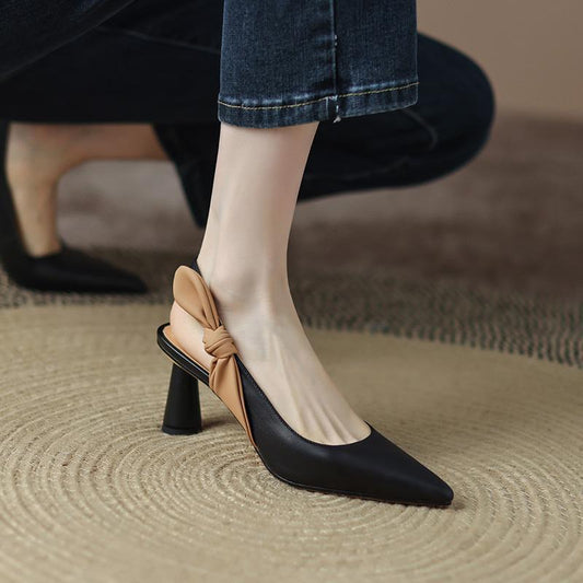 Caroline – Chaussures à Talons Hauts Pointus avec Nœud