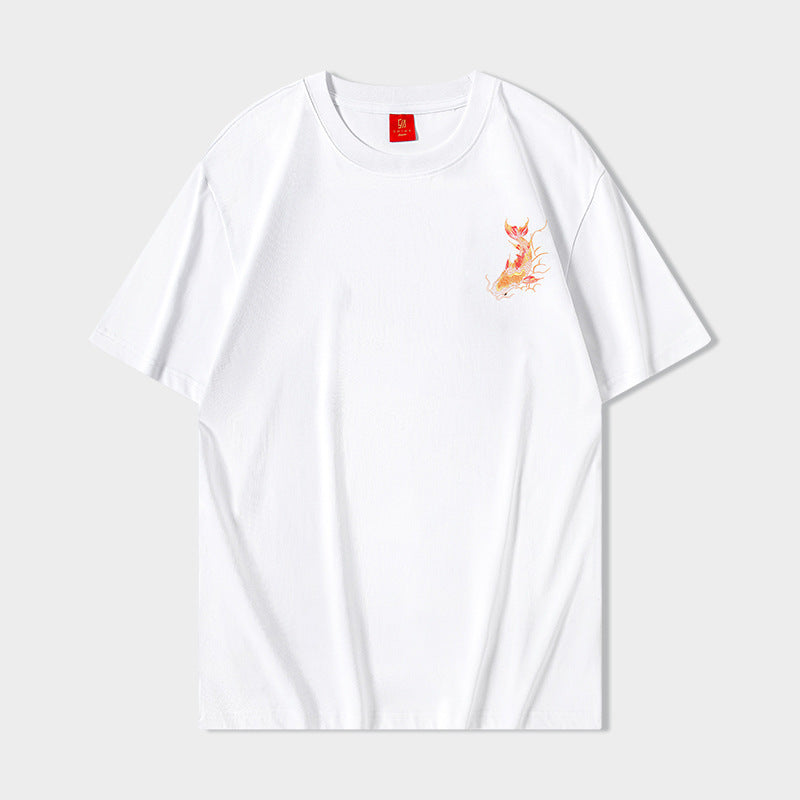 Nathan – T-shirt à col rond et manches courtes avec motif Koi