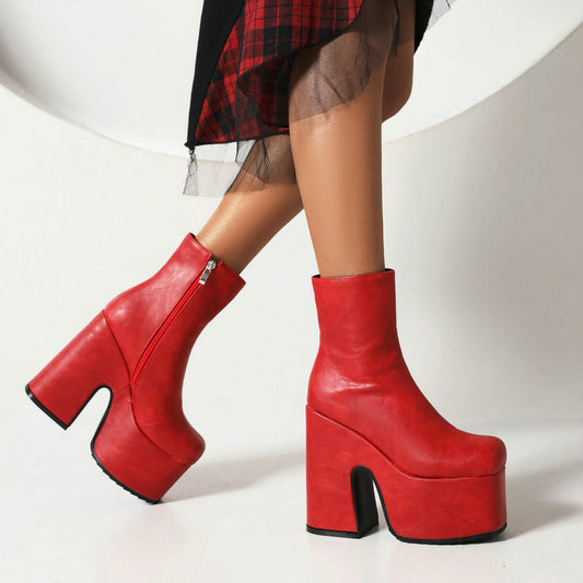 Brenda – Bottes à Talons Hauts avec Fermetures Éclair Latérales