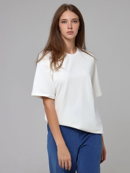 Tara – Haut T-shirt à Manches Courtes en Coton Pur