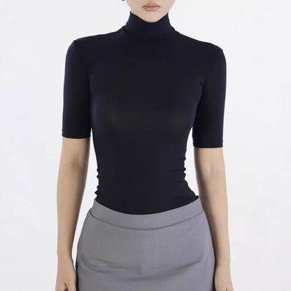 Lisa – T-shirt Col Roulé en Tencel et Lycra