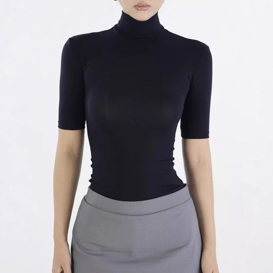Lisa – T-shirt Col Roulé en Tencel et Lycra