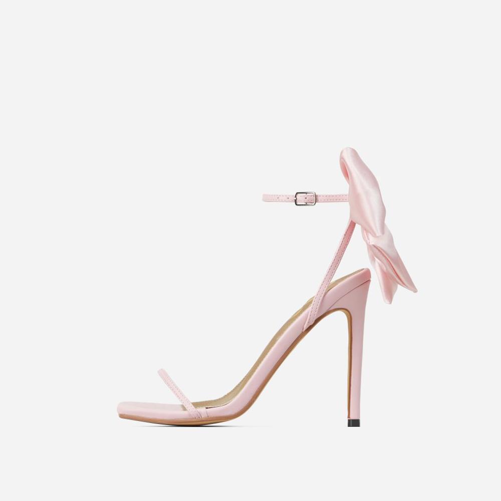 Mandy – Sandales Stiletto en Strass avec Nœud Arrière
