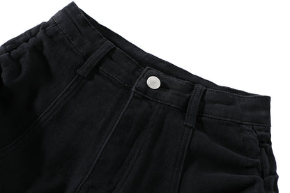 Linda – Shorts Évasés en Denim à Taille Haute avec Cordon