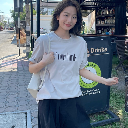 Stéphanie – T-shirt à Manches Courtes avec Imprimé Lettres