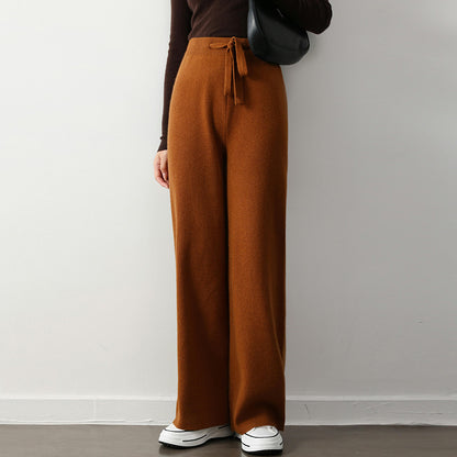 Jennifer – Pantalon droit large à taille élastique