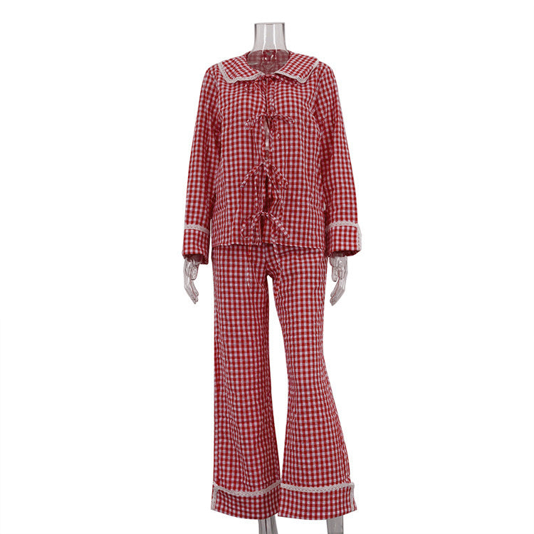 Rachel – Ensemble Deux Pièces à Col Claudine et Pantalon Large