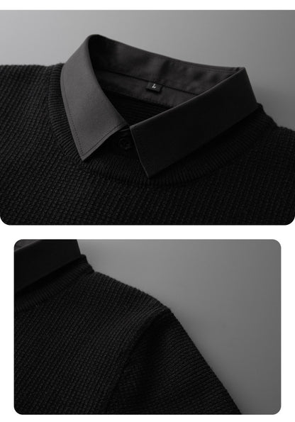 Samuel – Pull Tricoté Col Chemise Deux Pièces Pour Homme