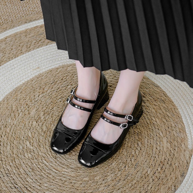 Jean – Chaussures à Talon Carré avec Boucle