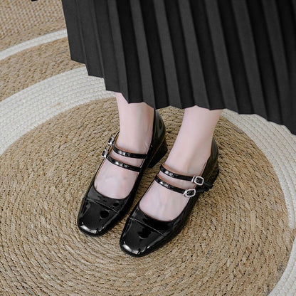 Jean – Chaussures à Talon Carré avec Boucle
