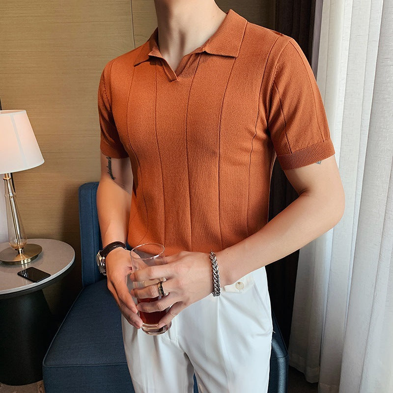 Louis – T-shirt en Soie de Glace à Manches Courtes pour Hommes