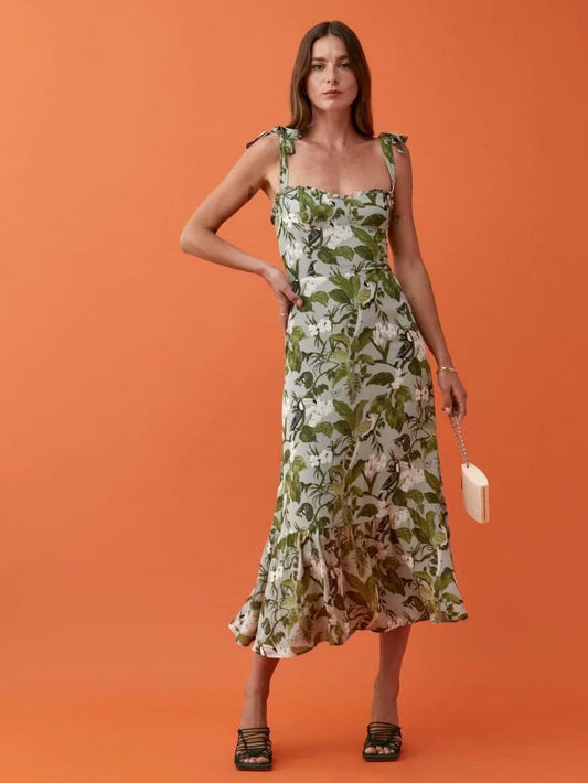 Rebecca – Robe Midi à Volants Personnalisée