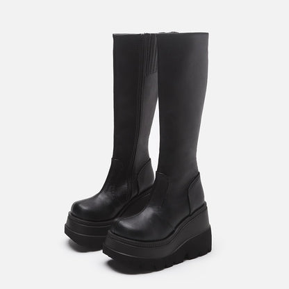 Jennifer – Bottes à Talons Compensés et Tube Étroit