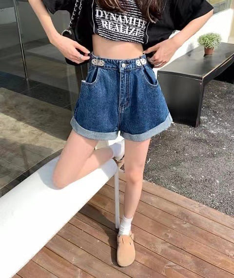 Diana – Shorts en Denim Rétro Larges et Fins