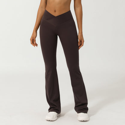 Deborah – Pantalon Large Croisé Taille V en Tissu Doux