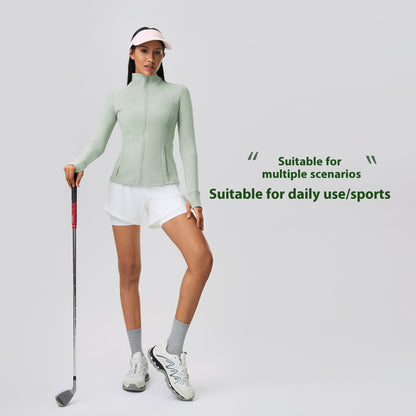 Janet – Veste de Sport Élastique avec Fermeture Éclair pour Yoga et Fitness
