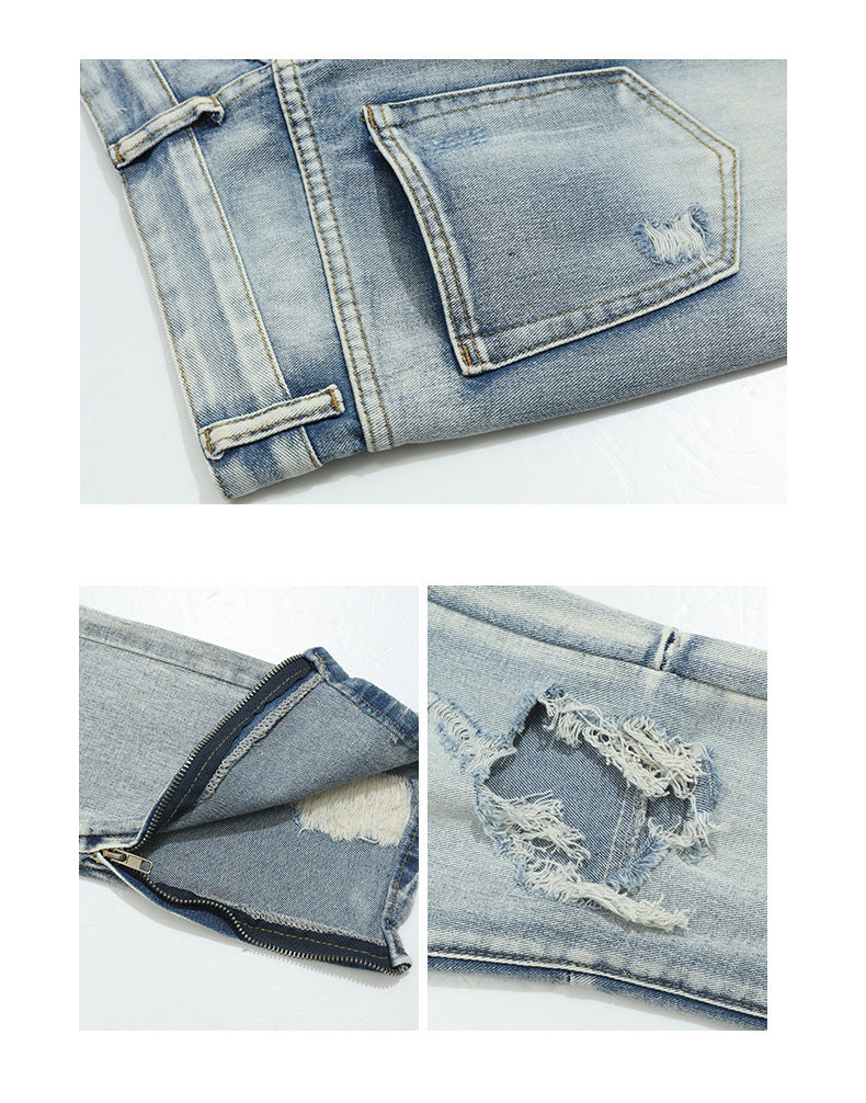 Christian – Jeans Déchirés Style Urbain Bleu Clair