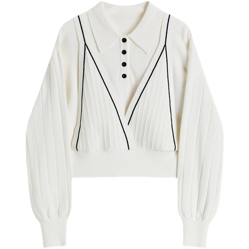 Katy – Pull Tricoté avec Col Polo