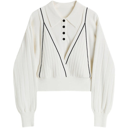 Katy – Pull Tricoté avec Col Polo