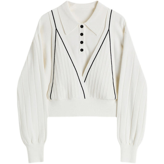 Katy – Pull Tricoté avec Col Polo
