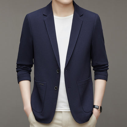 Damien – Veste de Costume Décontractée en Tricot Waffle pour Homme