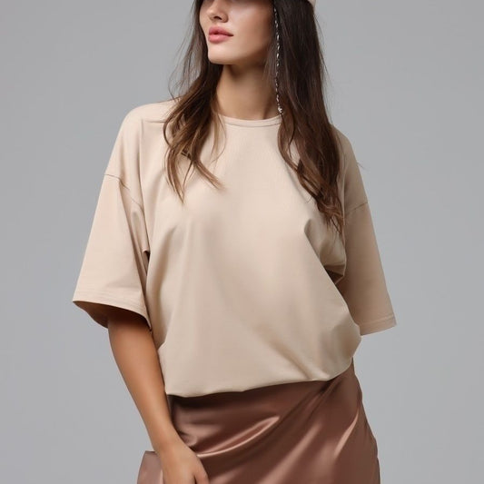 Tara – Haut T-shirt à Manches Courtes en Coton Pur