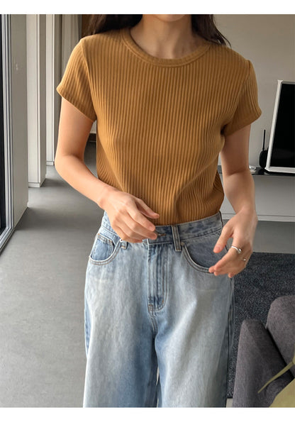 Anne – T-shirt à Manches Courtes avec Texture