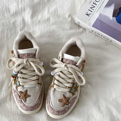 Denise – Baskets Casual à Semelle Épaisse Blanc
