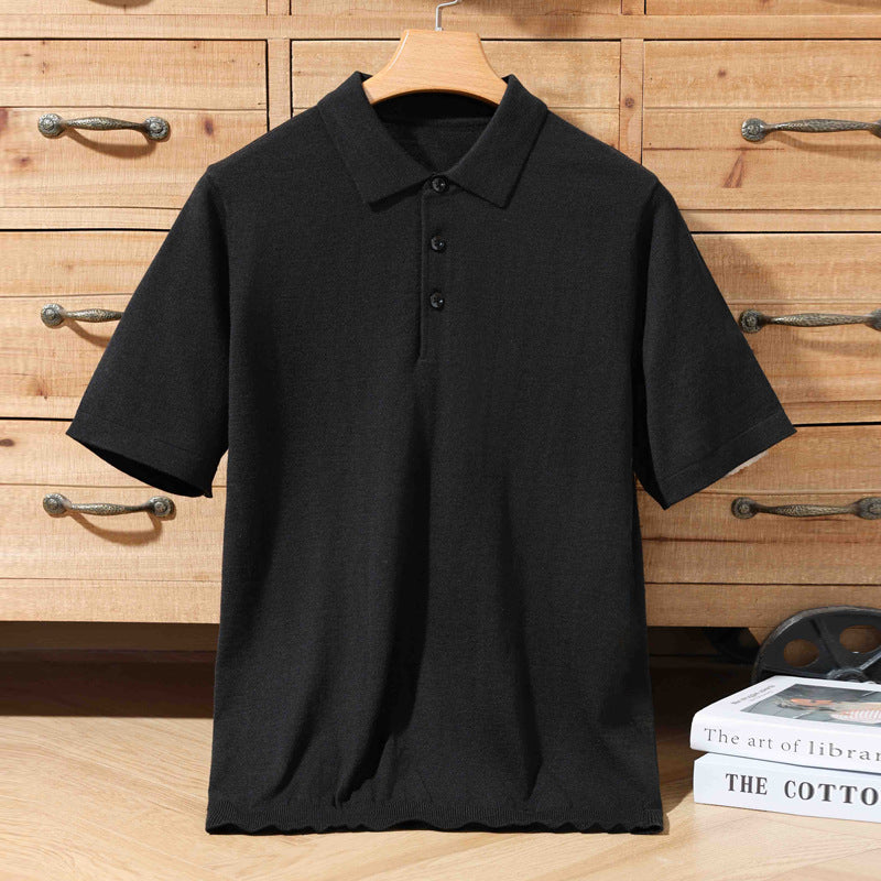 Miles – T-shirt Tricoté à Manches Courtes pour Hommes