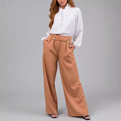 William – Pantalon Droit Uni en Polyester