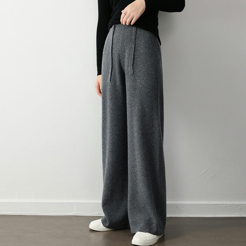 Jennifer – Pantalon droit large à taille élastique