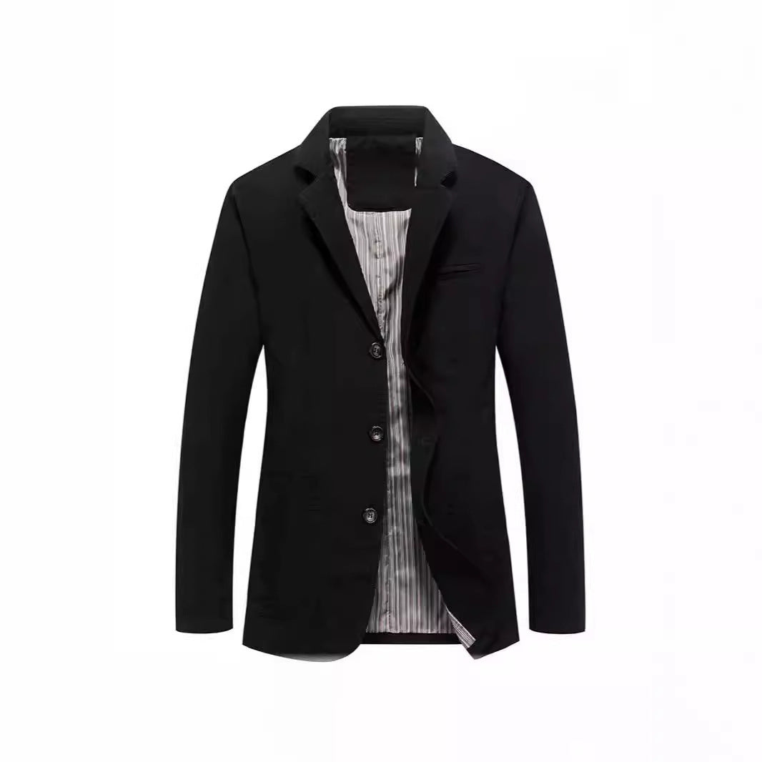 Julian – Veste décontractée à boutons simple en coton pur grande taille