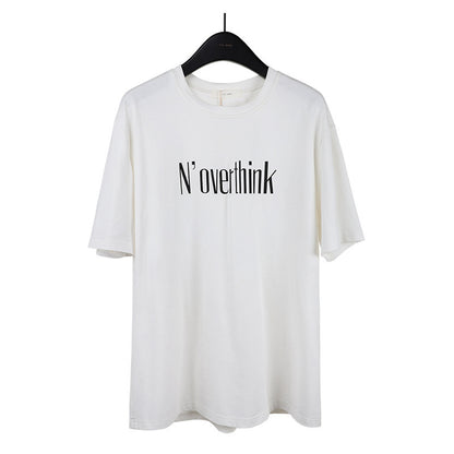 Stéphanie – T-shirt à Manches Courtes avec Imprimé Lettres