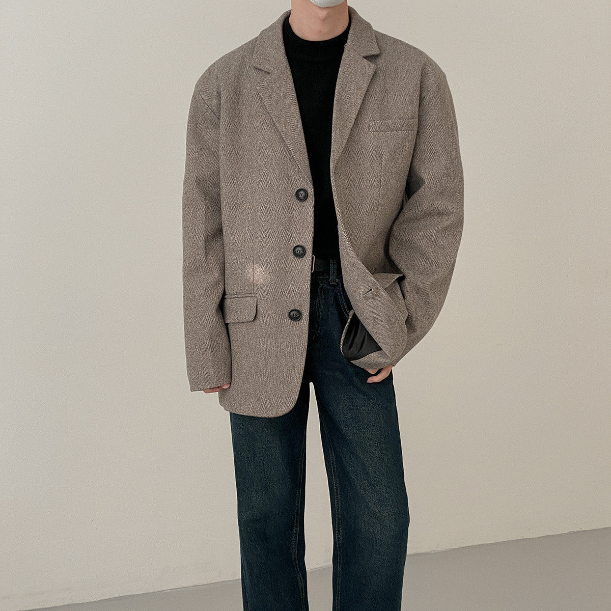 Noel – Veste de costume à simple boutonnage de style hongkongais vintage