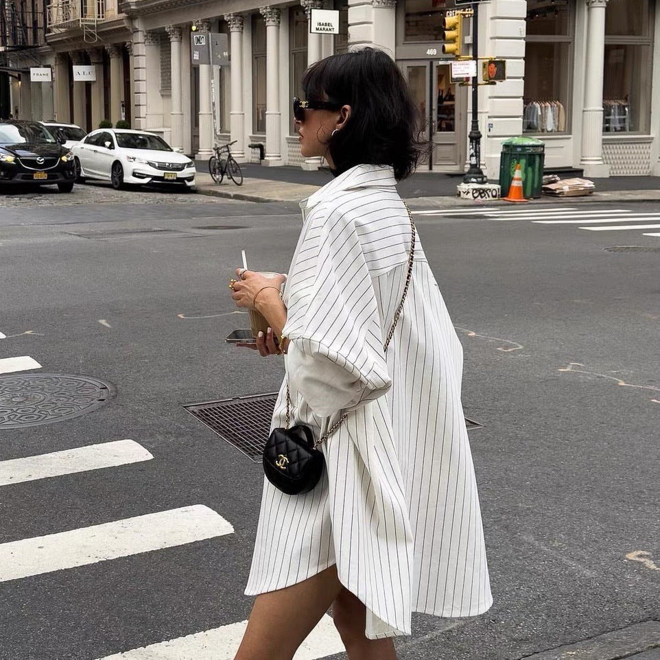 Heather – Veste Large Style Boyfriend à Manches Longues avec Poches