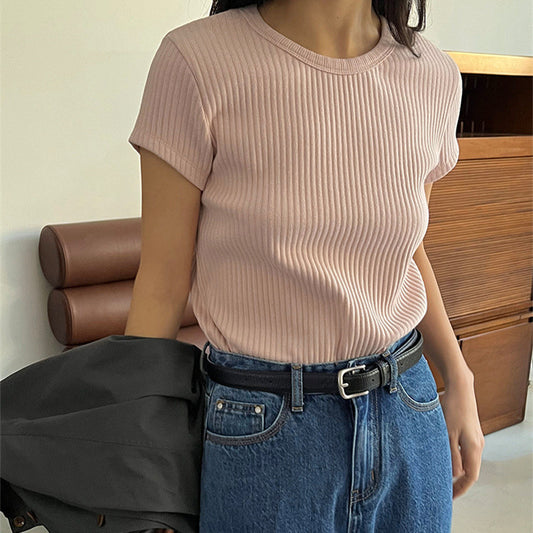 Anne – T-shirt à Manches Courtes avec Texture