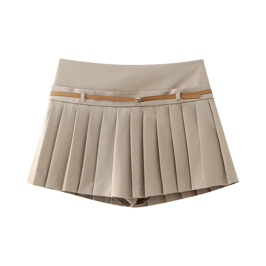 Marion – Jupe-culotte avec Ceinture Décorative Plissée