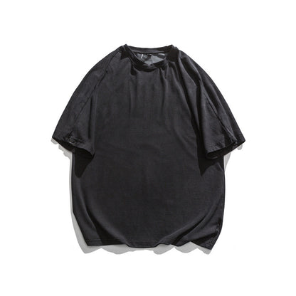 Rhys – T-shirt rétro japonais à manches courtes lavées pour hommes