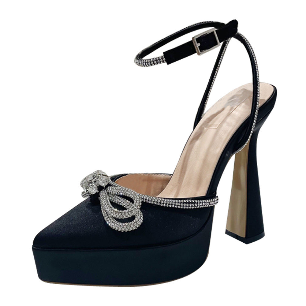 Holly – Talons Hauts avec Strass et Plateforme Imperméable