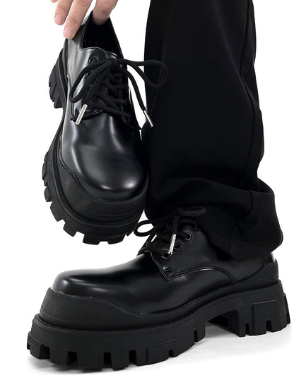 Phil – Chaussures Élevées en Cuir Vegan Noir