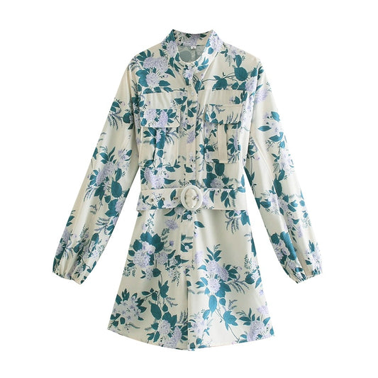 Zoe – Combinaison décontractée à fleurs avec ceinture