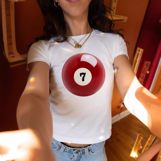 Wendy – T-shirt Court Imprimé Lettres pour Femme