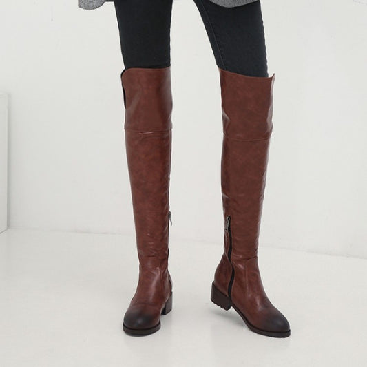Ruby – Bottes Hautes au-dessus du Genou, Talon Carré