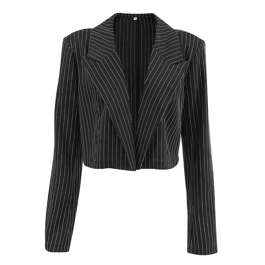 Julia – Veste de Costume Courte à Rayures Vintage