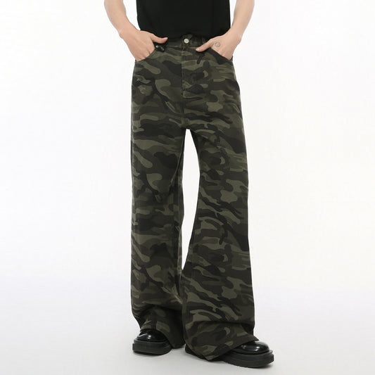 Gavin – Jean Camouflage Large à Jambes Droites